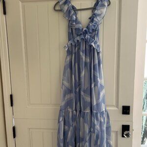 Abercrombie & Fitch Blue and White Midi Dress